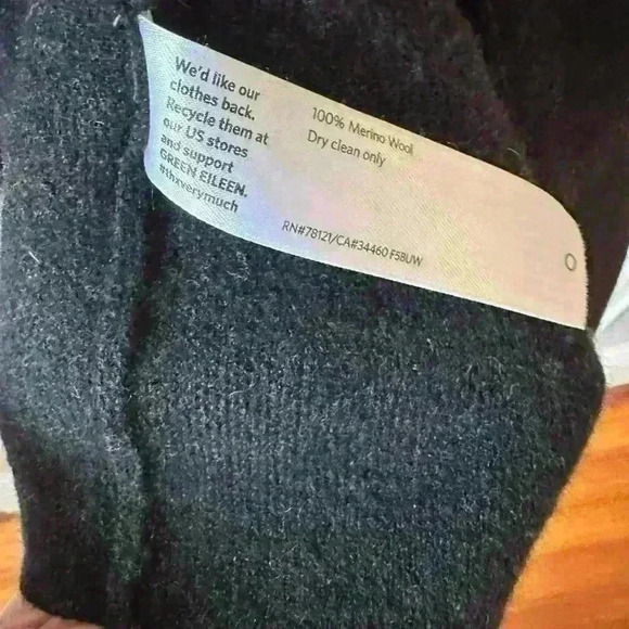 Eileen Fisher 100% wool Plaid Sweater Jacket Safety Pin Closure Detail  size XS - Picture 3 of 7